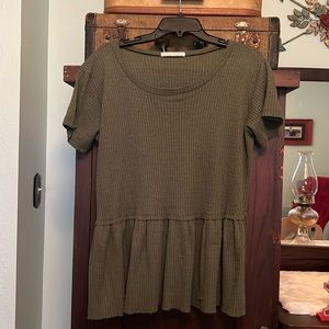 Olive Peplum Women’s Top
